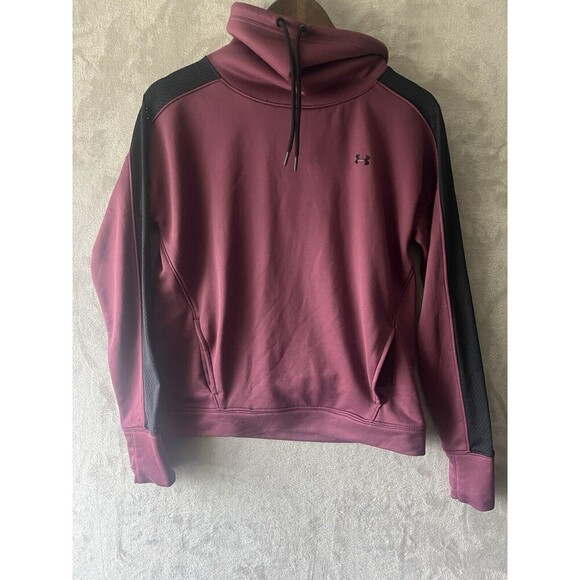 Under Armour Sweatshirt Women's M Burgundy Pullover Turtleneck Athletic Pullover - Picture 1 of 7